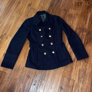 Vintage Navy JCrew pea coat w Gold buttons